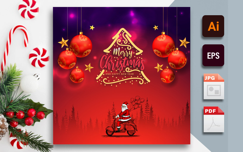 Vrolijk kerstfeest - Creatief vector grafisch ontwerp