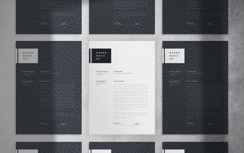 Flyer and Letter Mockup PSD Mall Vol 09