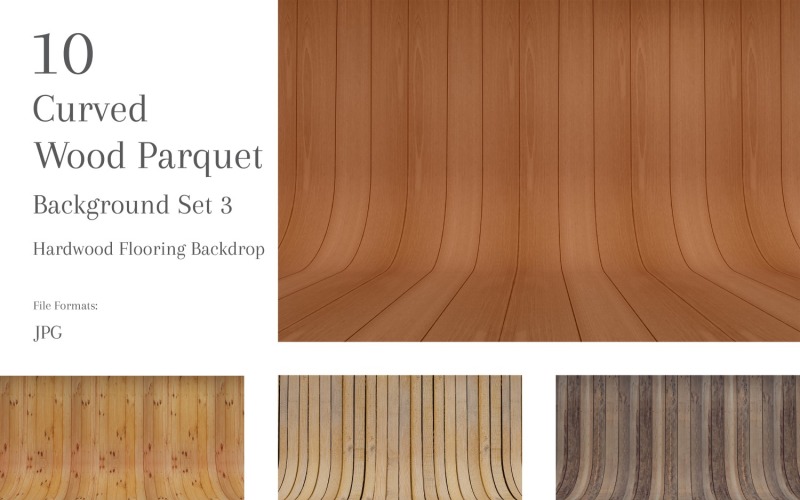 10 Parquet en bois courbé Fond intérieur en bois dur Set 3
