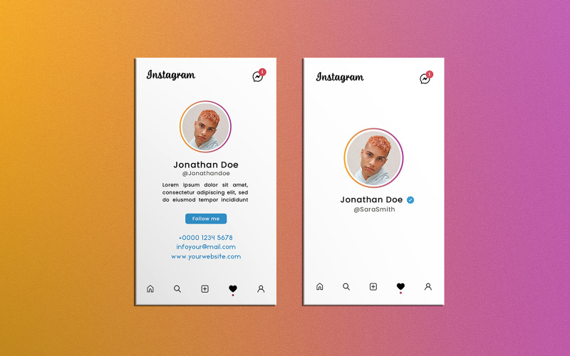 Šablona vizitky profilu na Instagramu