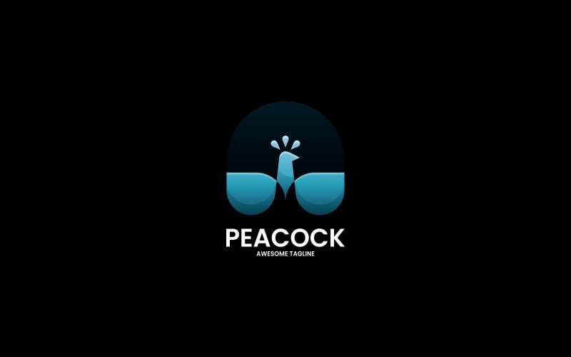 Style de logo dégradé de paon Vol.5