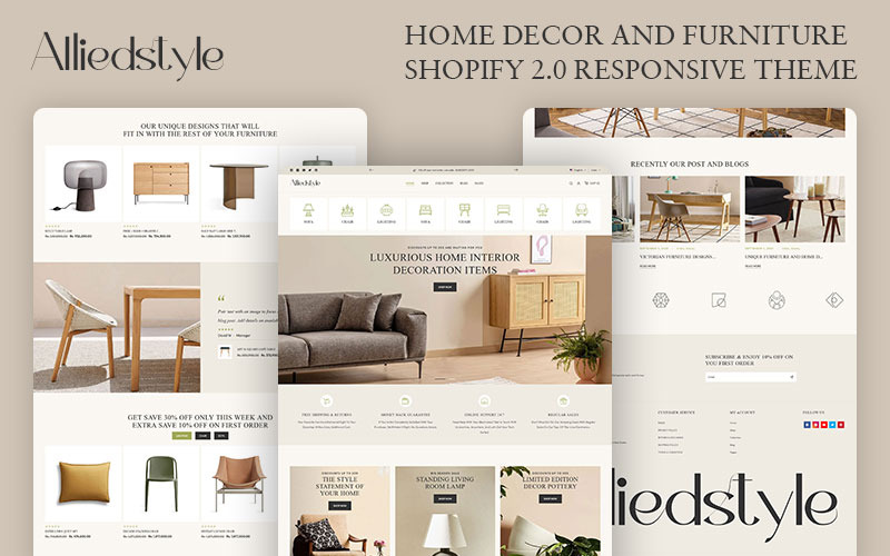 Aliiedstyle – Prémiový nábytek a bytové dekorace Shopify 2.0 responzivní téma