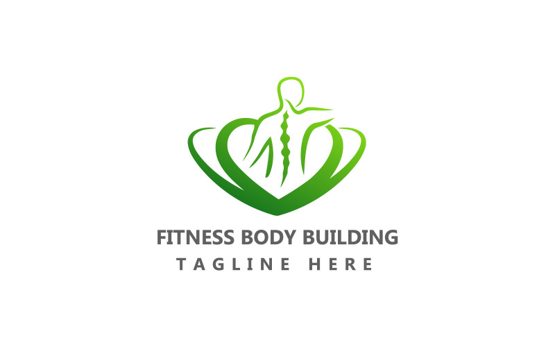 Fitness Body Building Logotyp. Body Builder logotyp mall