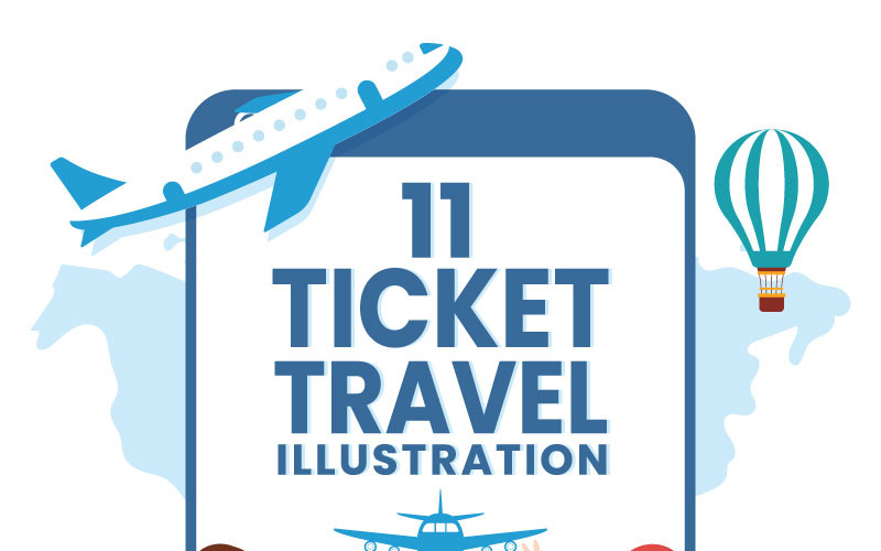 11 Ilustração da Loja de Bilhetes de Viagem Online