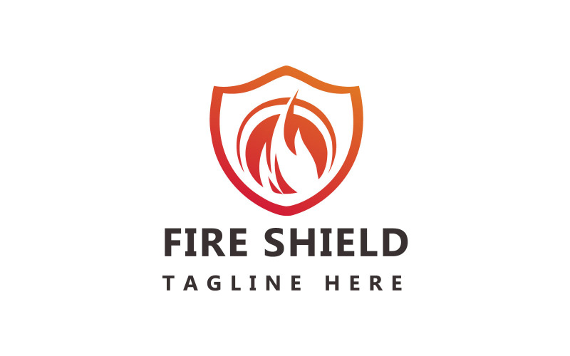 Logo de bouclier anti-incendie, logo de protection contre les incendies