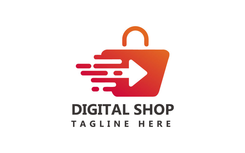 Logotipo da loja digital, modelo de logotipo do carrinho