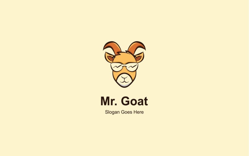 Modèle de conception de logo de chèvre