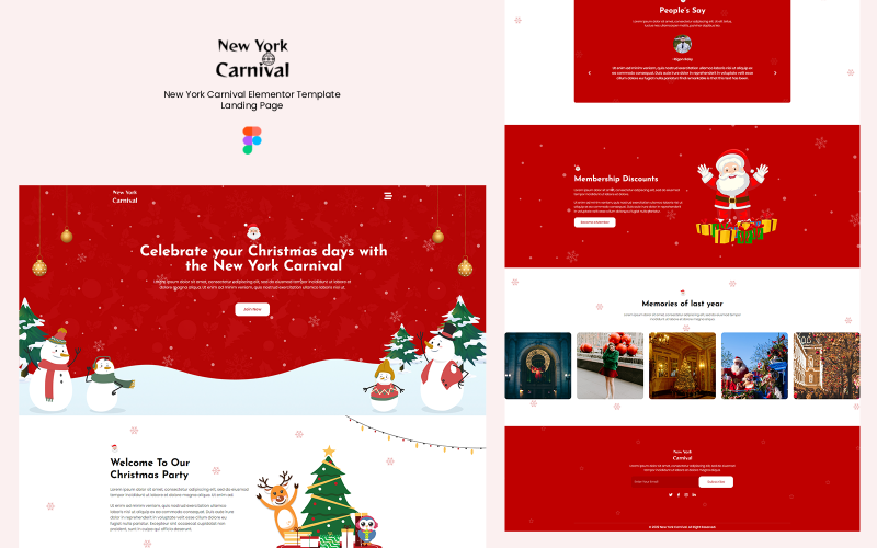 New York Carnival - Christmas Elementer Landing Page Šablona
