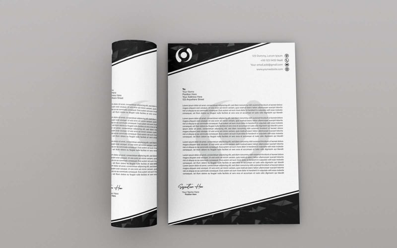 Creative Black Luxury Letterhead - Corporate Identity