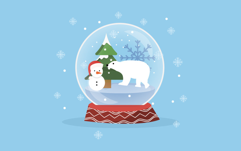 Illustration de boule de neige de joyeux Noël - Conception de la saison des fêtes