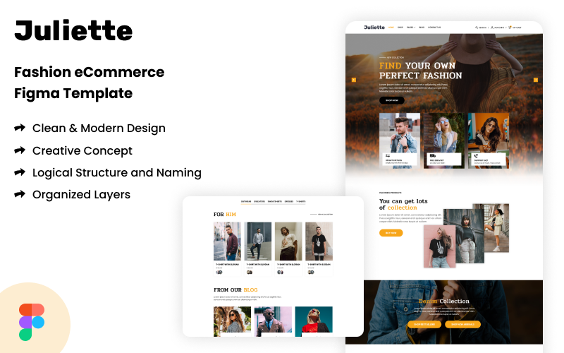 Juliette — szablon Figma Fashion eCommerce