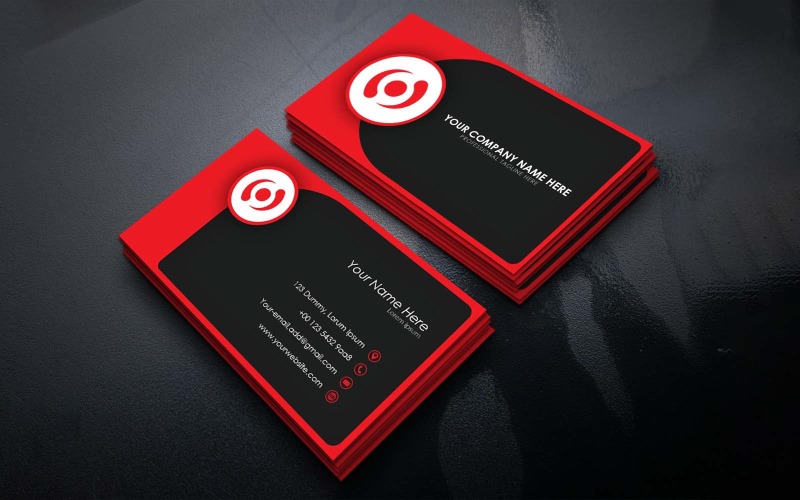 Креативный и современный дизайн красной визитной карточки - фирменный стиль