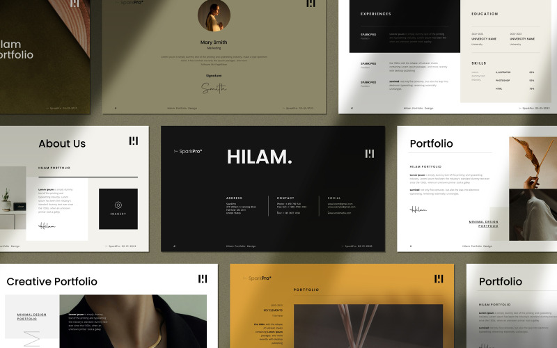 Layout del modello di portfolio Hilam