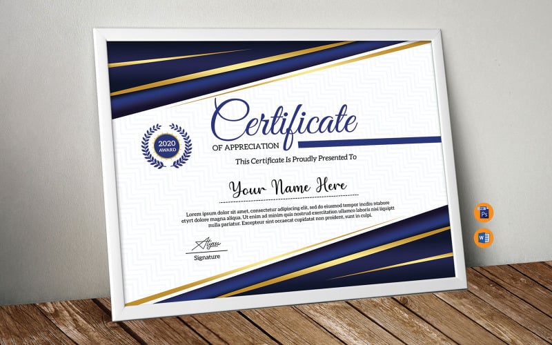 Moderní certifikát uznání