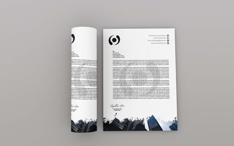 Papier à en-tête Creative Black Company - Identité d'entreprise