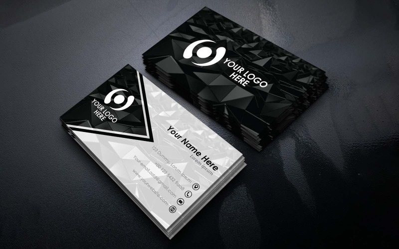 Professionelles schwarzes Luxus-Visitenkarten-Design – Corporate Identity