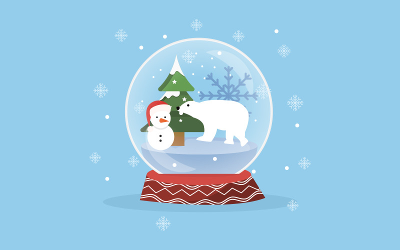 Vrolijke kerst sneeuwbal illustratie - Feestelijk seizoen ontwerp