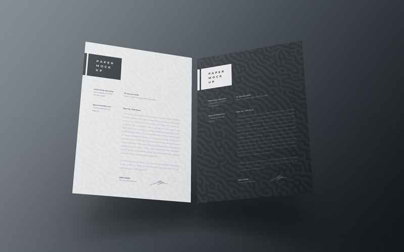 Flyer and Letter Mockup PSD Template Vol 23