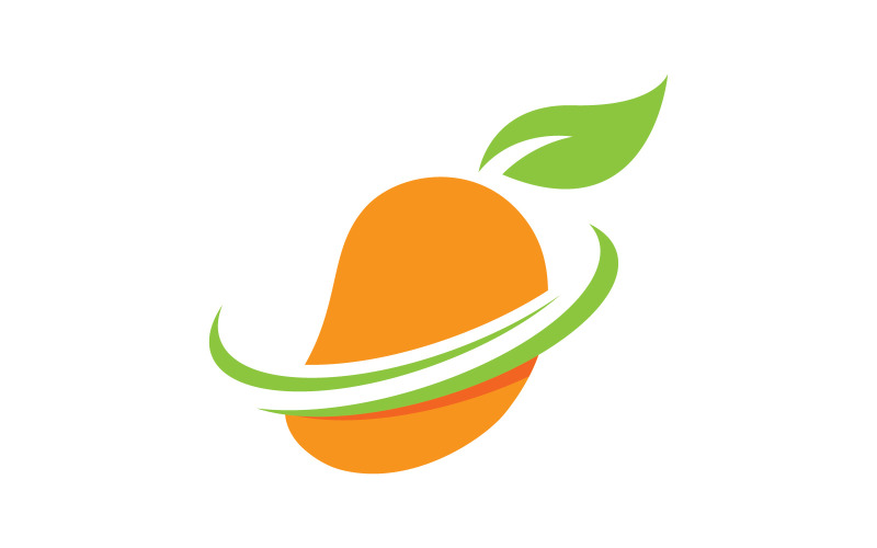 Icona del logo dell'illustrazione vettoriale della frutta del mango fresco V13