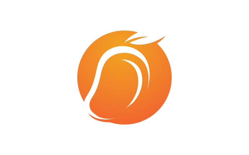 Icône du logo d'illustration vectorielle de mangue fraîche V8