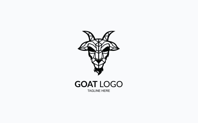 Modelo de design de logotipo de cabeça de cabra