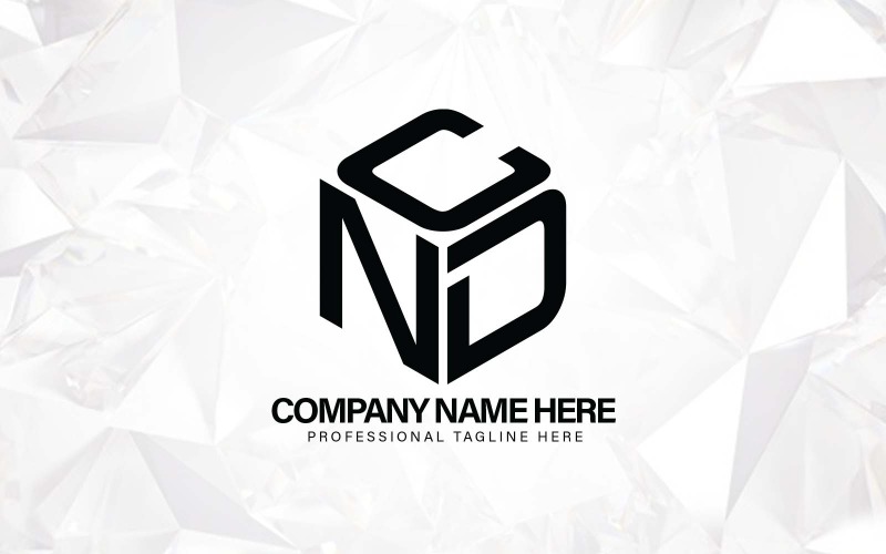 Logo créatif NDC à trois lettres avec hexagone - Identité de marque