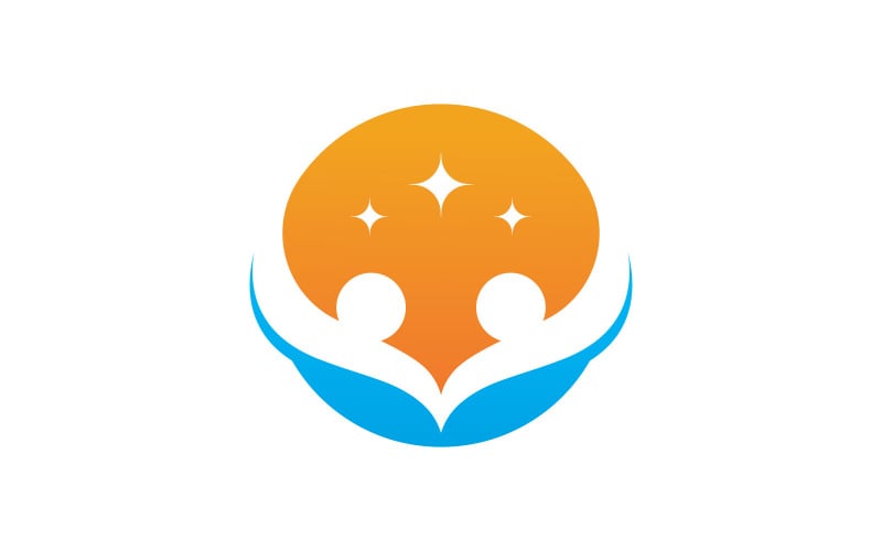 Rede comunitária e modelo de design de ícone de logotipo de saúde social V 10