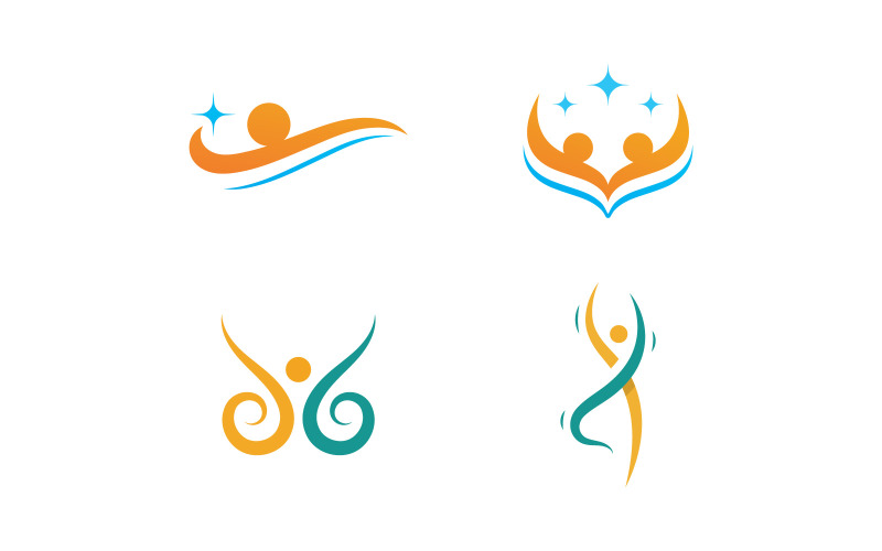 Réseau communautaire et modèle de conception d'icône de logo de santé sociale V 24