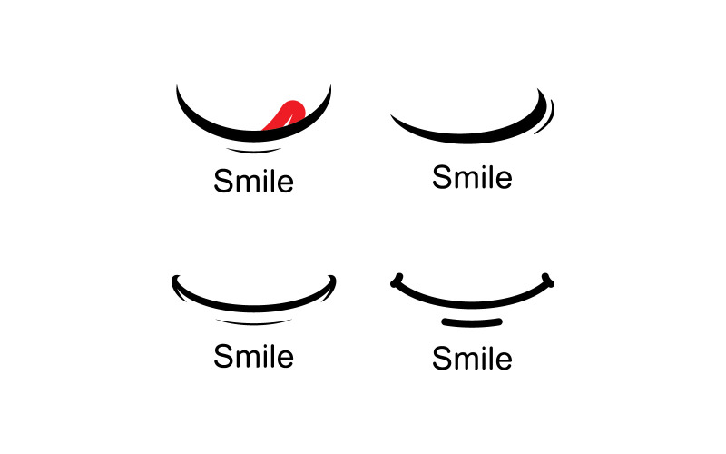 Sorriso emote Vector Template Design V17