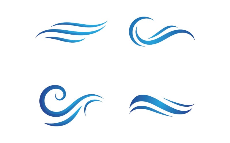 Wave vector illustration logo icon V17 - TemplateMonster