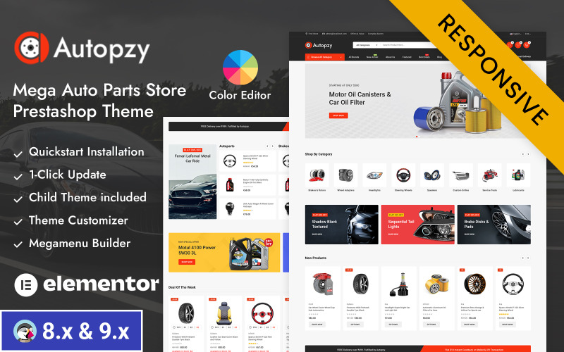 Autopzy - Mega loja de autopeças Prestashop Responsive Theme