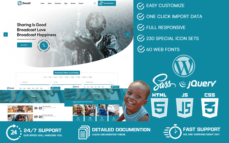 Donati - Tema WordPress de Doação e Caridade