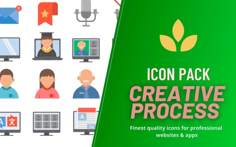 Icon Pack: Creatief proces (Flat 35 Icons) - TemplateMonster