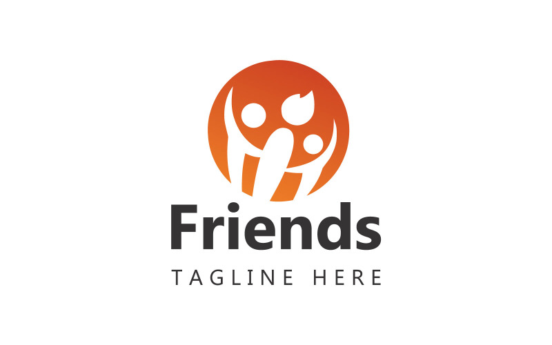 Logo des arts créatifs, modèle de logo d'amis