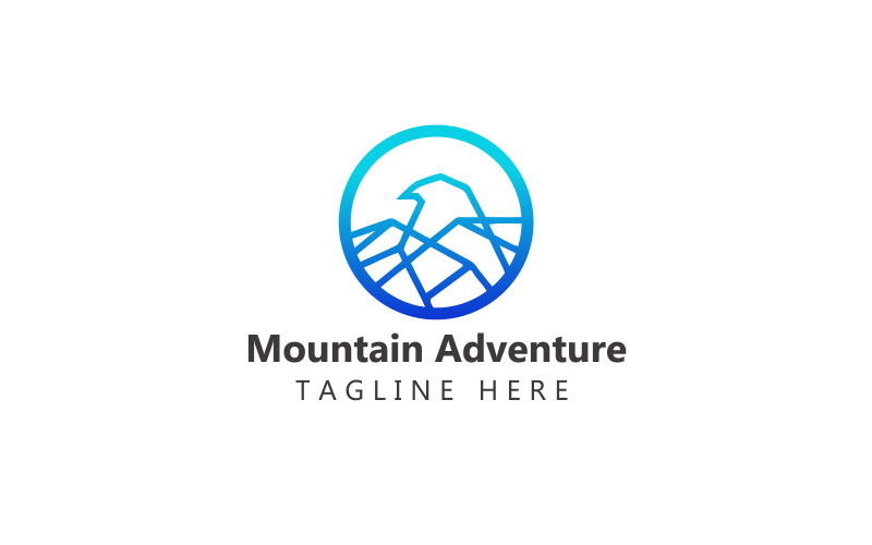 Logo di montagna, modello di logo di avventura in montagna