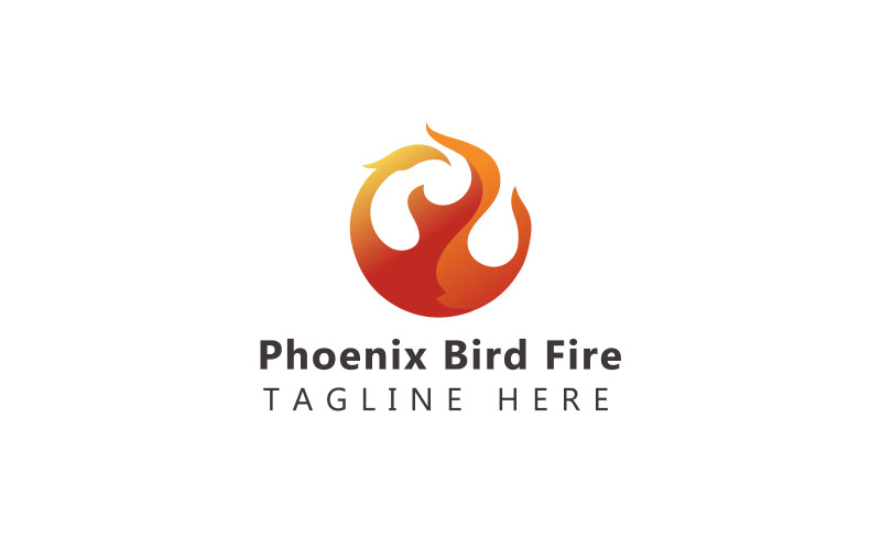 Logo Phoenix, szablon logo Phoenix Bird Fire