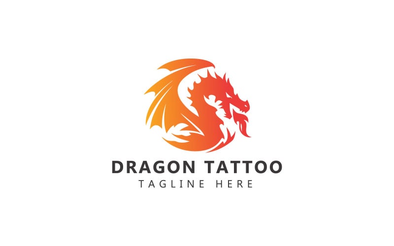 Modèle de logo de tatouage de dragon