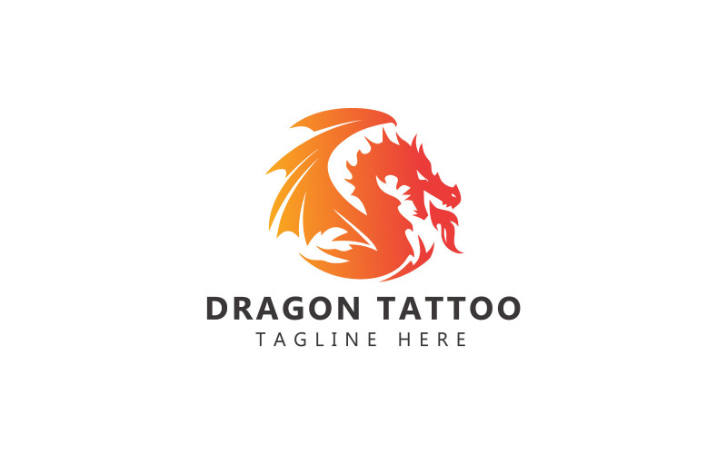 Modello di logo del tatuaggio del drago