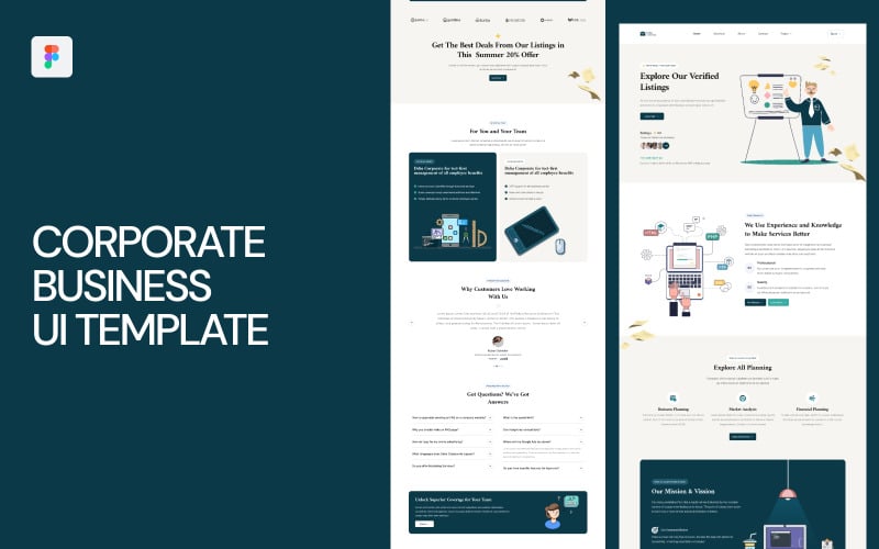 Corporate Business UI Template #301945 - TemplateMonster