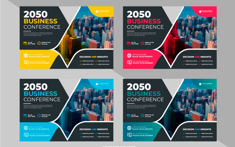 Dépliant de conférence d'entreprise abstraite ou dépliant et bannière d'invitation webinaire en direct