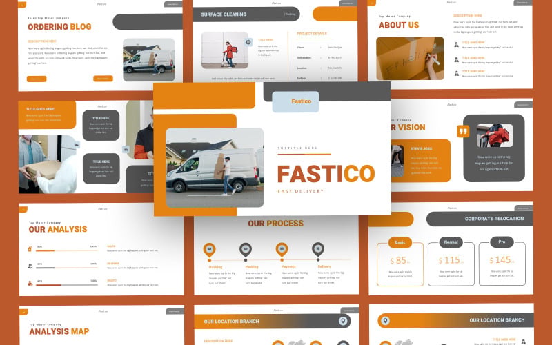 Fastico Delivery Courier Шаблон Google Slides