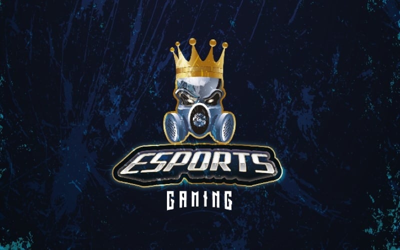 Logo hry Esport Skull and Gold Crown pro tým