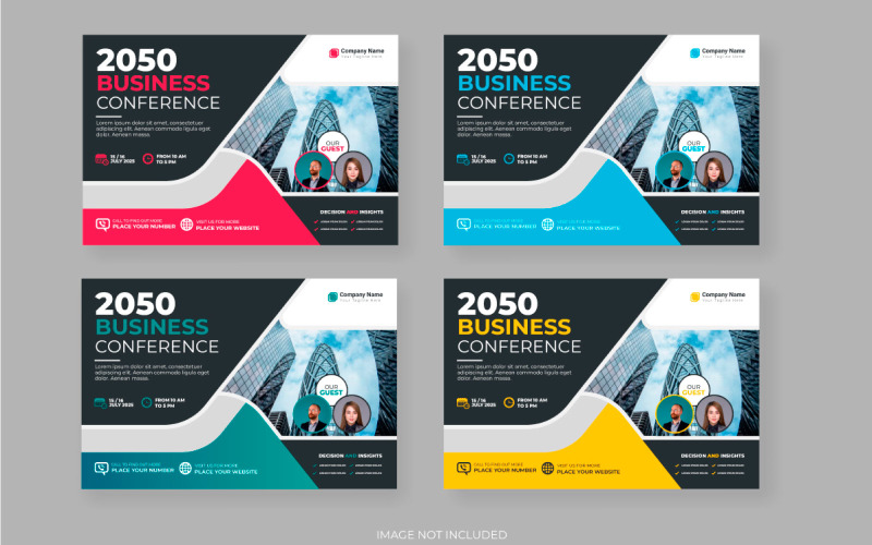 Panfleto de conferência de negócios abstrata corporativa Vector ou panfleto e banner de convite