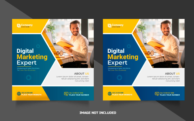 Vector design digital marketing agency square flyer or social media post template illustration