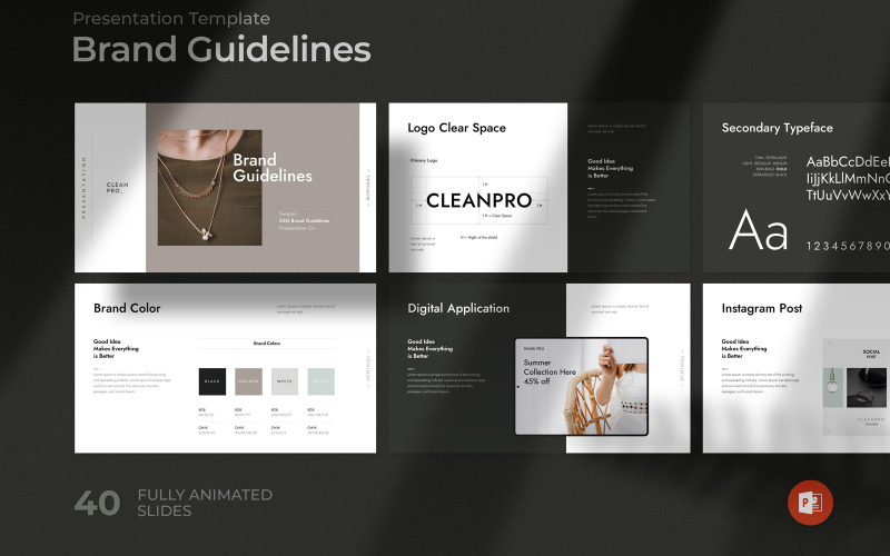 Brand Guidelines Google Slide Layout - Templatemonster