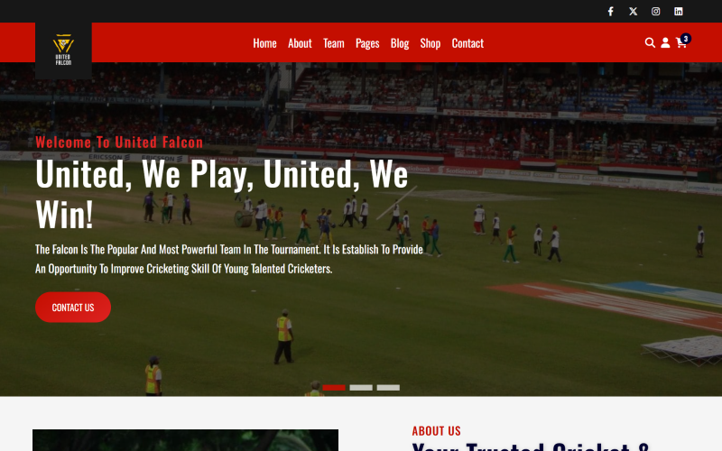 Falcon – Cricket, Sport & Club HTML Website Template