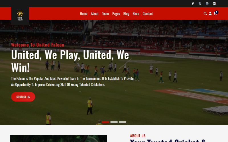 Falcon – Cricket, Sports & Club HTML Website Template