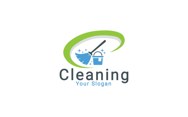 Logo de nettoyage de maison, logo de service de nettoyage, logo d'entreprise de nettoyage, modèle de logo de lavage de maison