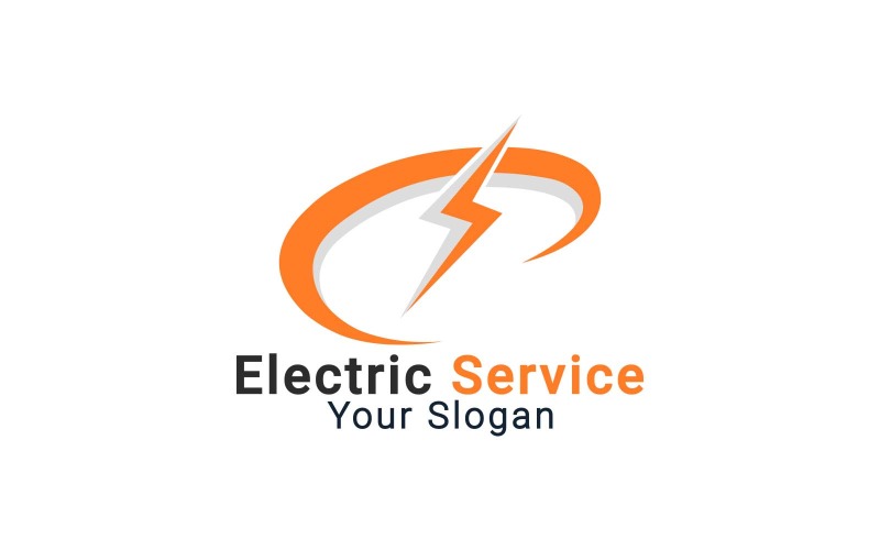 Logo dell'elettricità, logo dell'energia, modello del logo per la riparazione e la manutenzione dell'elettricità