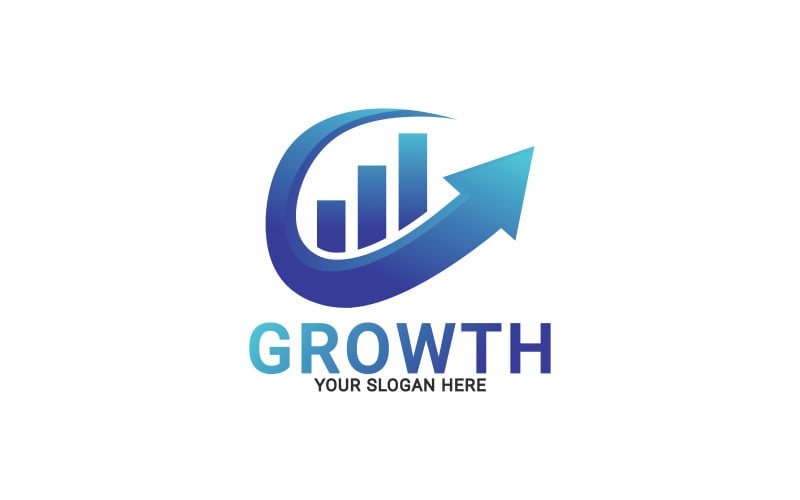 Target Growth Logo, Growth Income With Up Arrow Logo Template